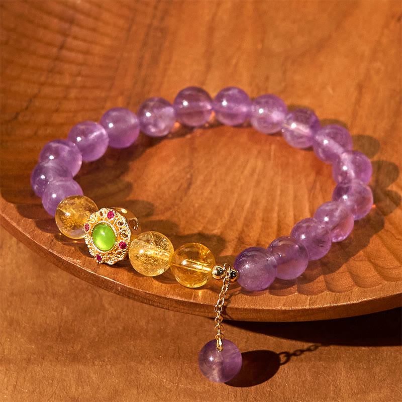 Foviel Natural Amethyst Meditation Balance Bracelet