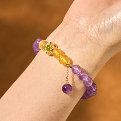 Foviel Natural Amethyst Meditation Balance Bracelet
