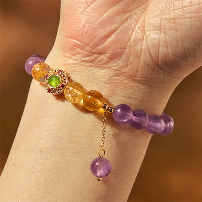 Foviel Natural Amethyst Meditation Balance Bracelet