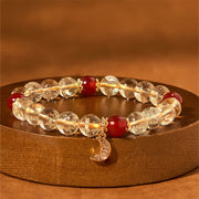 Foviel Citrine Red Agate Moon Prosperity Bracelet