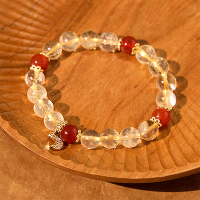 Foviel Citrin Rot Achat Mond Wohlstand Armband