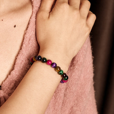 Foviel Tigerauge löst Mut Armband