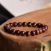 Bracelet de perles de lithothérapie en œil de tigre naturel Foviel