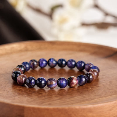 Foviel Natürliche lila Tiger Augenschutz Kraft Armband