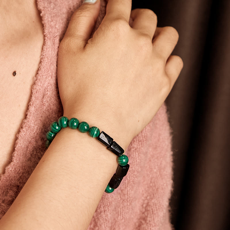 Foviel Malachite Black Tourmaline Purity Bracelet