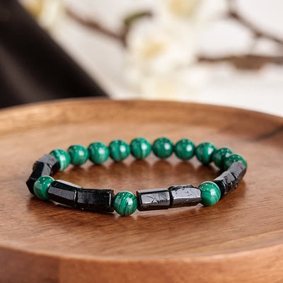 Foviel Malachite Schwarzes Turmalin Purity Armband