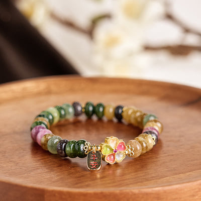 Foviel Turmalin Jade Sicher und gut Liebe Armband