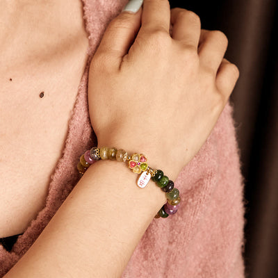 Foviel Turmalin Jade Sicher und gut Liebe Armband