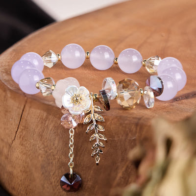 Foviel Blue Crystal Amethyst Sun Stone Green Aventurine Healing Bracelet