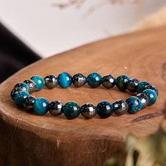 Foviel 2Pcs Hematite Tiger Eye Blue Tiger Eye Powerful Bracelet Set