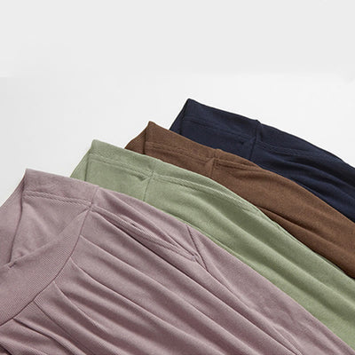 Foviel Casual Plain Gewindeschliff Saum Damen Spandex Hose mit Taschen