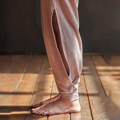 Foviel Casual Plain Gewindeschliff Saum Damen Spandex Hose mit Taschen