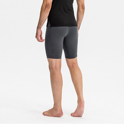 Foviel Men's Tight Stretch High Elasticity Quick Dry Sports Shorts With Zipper Pockets