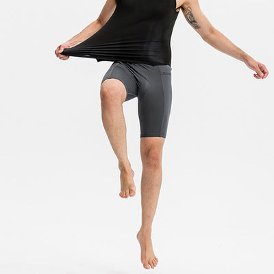 Foviel Men's Tight Stretch High Elasticity Quick Dry Sports Shorts With Zipper Pockets