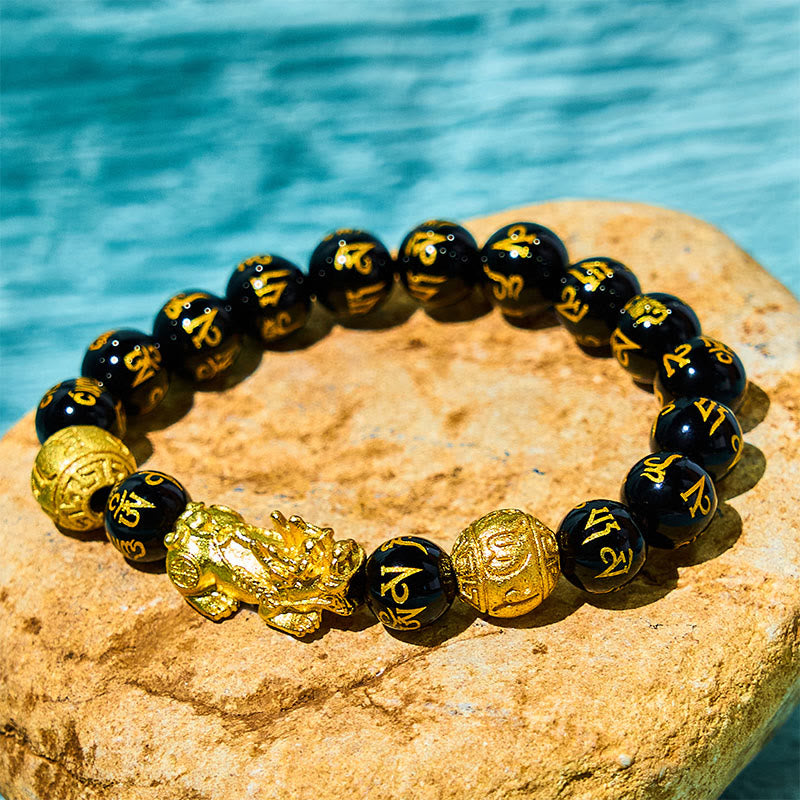 Foviel FengShui PiXiu Obsidian Wealth Bracelet