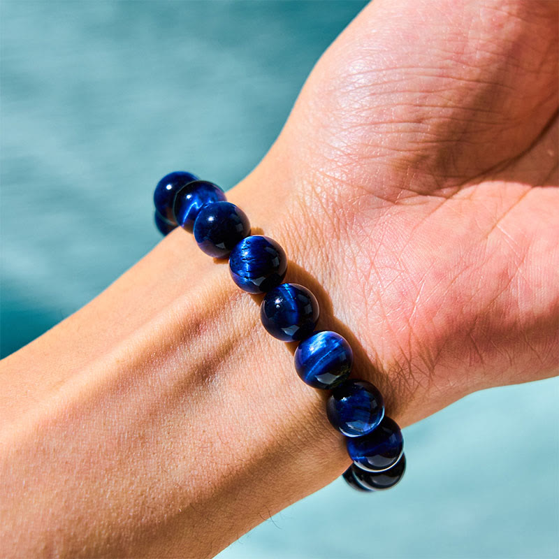 Bracelet de protection en œil de tigre bleu Foviel