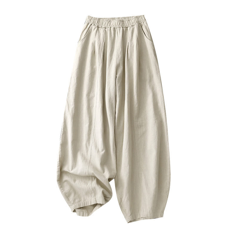 Foviel Casual Plain Damen Harem Hose mit Taschen