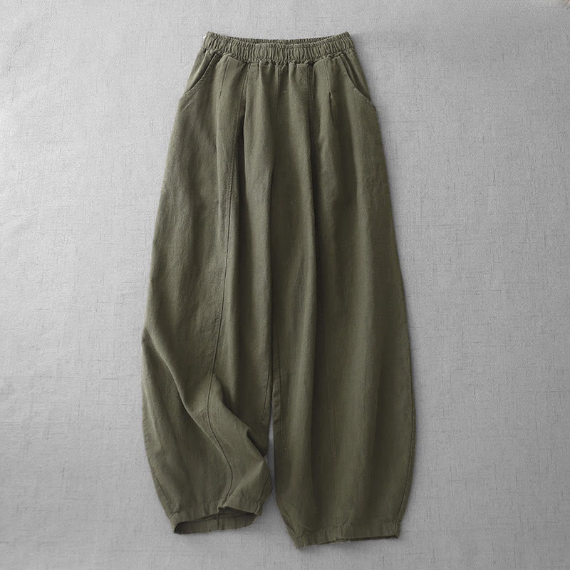 Pantalon harem décontracté pour femme Foviel avec poches