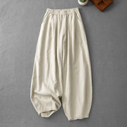 Foviel Casual Plain Damen Harem Hose mit Taschen