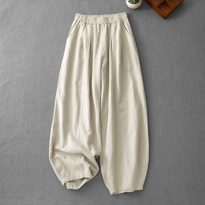 Pantalon harem décontracté pour femme Foviel avec poches