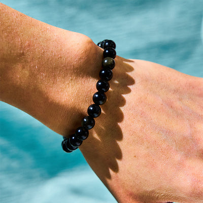 Foviel Gold Sheen Obsidian Black Tourmaline Wealth Bracelet