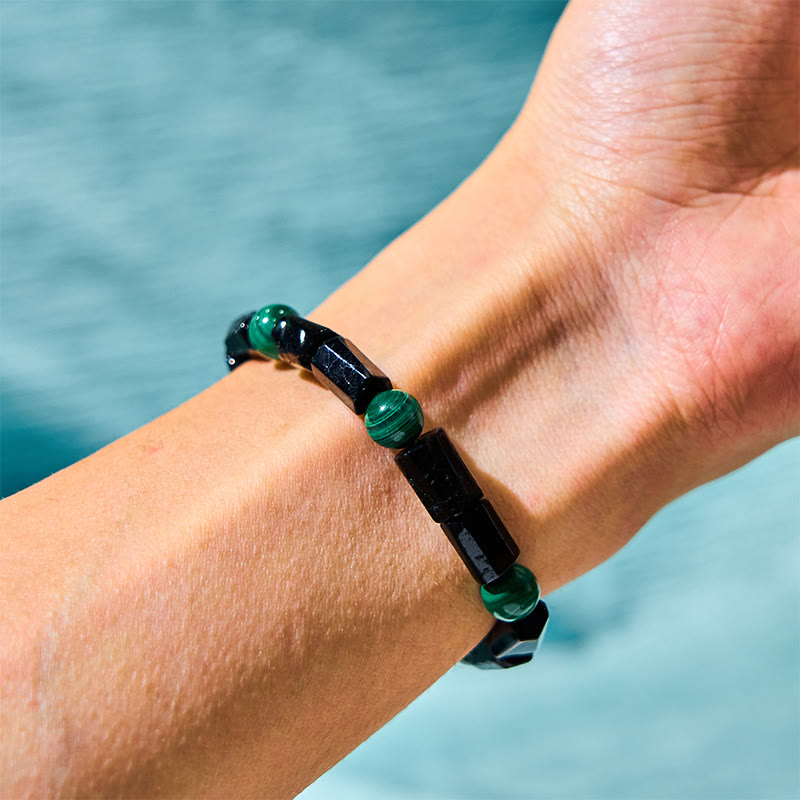 Foviel Malachite Black Tourmaline Purity Bracelet