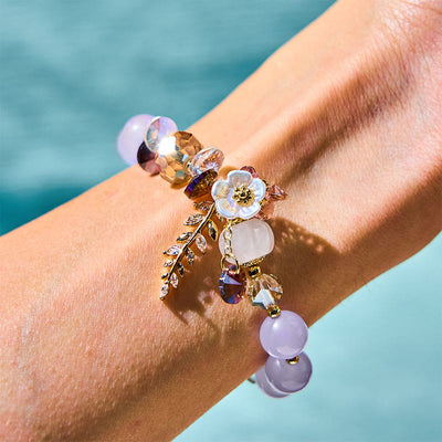 Foviel Blau Kristall Amethyst Sun Stone grüner Aventurin spirituell Armband