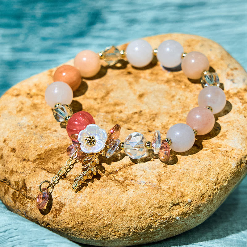 Foviel Blau Kristall Amethyst Sun Stone grüner Aventurin spirituell Armband