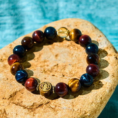 Foviel Tiger Augenstein Perlen Schutz Mut Armband