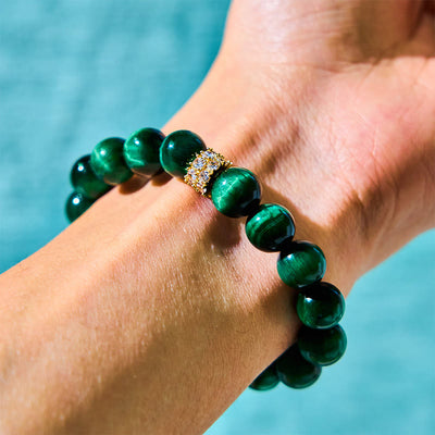 Foviel Grüne Tigerauge positive Armband
