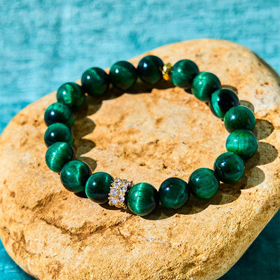 Foviel Grüne Tigerauge positive Armband