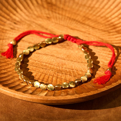 Foviel Tibetische Kupferperlen spirituell Glück Armband