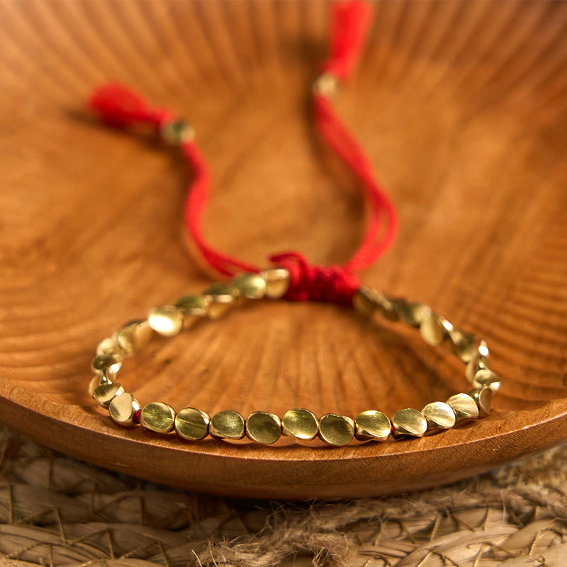 Foviel Tibetische Kupferperlen spirituell Glück Armband