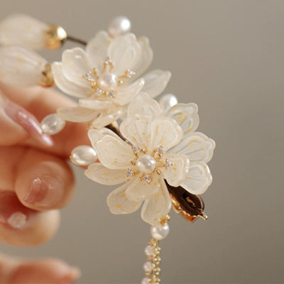 Foviel Classical Magnolia Tassel Side Hair Clip