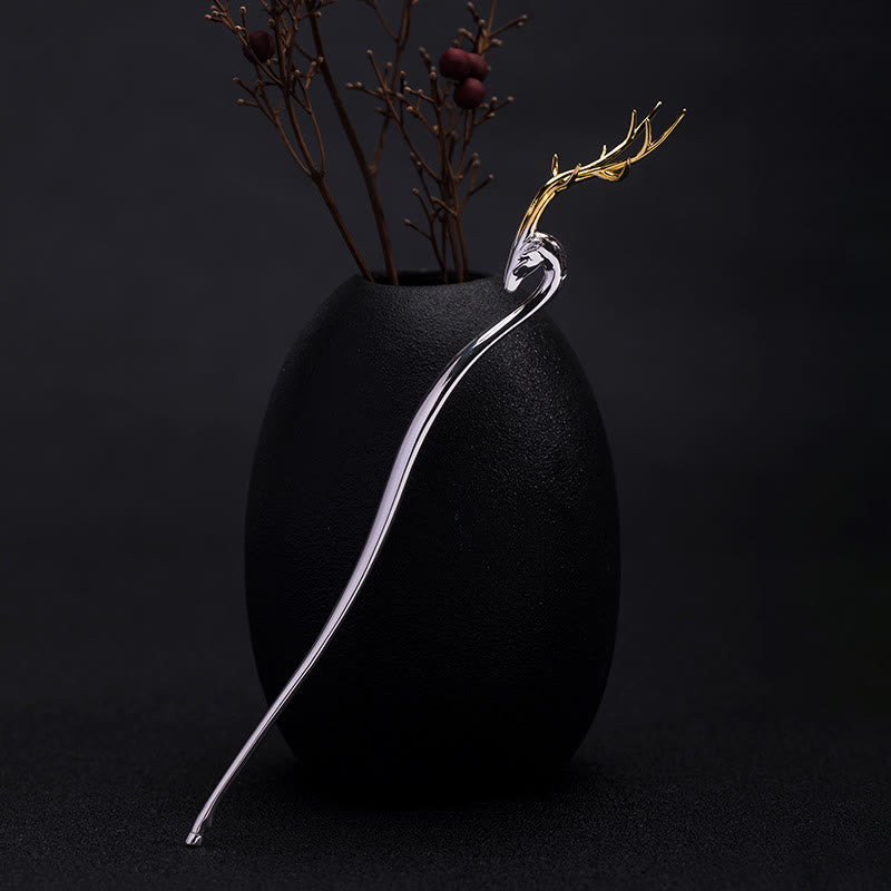 Épingle à cheveux de protection en bois de cerf en argent sterling 925 Foviel