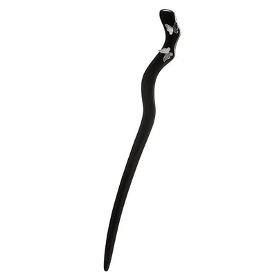 Foviel 925 Sterling Silver Classical Chinese Style Ebony Butterfly Relax Hairpin