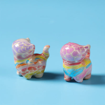 Buddha Stones Lacquer Craft Cute Cat  Ebony Blessing Desk Decoration - image 2