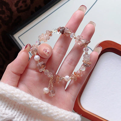 Foviel Natural Super Seven Crystal Irregular Small Pieces Positive Bracelet