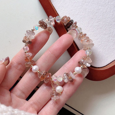 Foviel Natural Super Seven Crystal Irregular Small Pieces Positive Bracelet