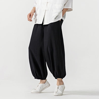 Buddha Stones Soft Solid Color Drawstring Cotton Men's Pants With Pockets - image 14