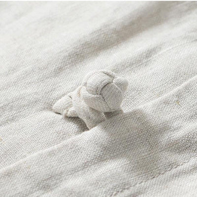 Buddha Stones Daily Frog-Button Stand Collar Short Sleeve Linen Men's Shirt - image 15