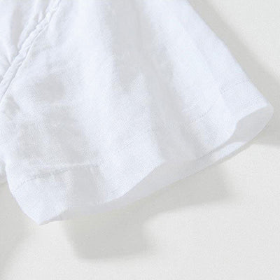 Buddha Stones Daily Frog-Button Stand Collar Short Sleeve Linen Men's Shirt - image 10
