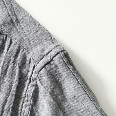 Buddha Stones Causal Plain Lapel Ramie Linen Half Button Men's Shirt - image 13