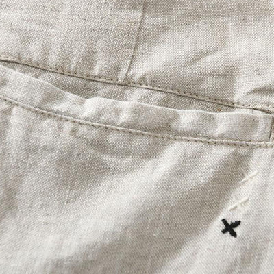 Buddha Stones Solid Color Drawstring Linen Men's Shorts With Pockets - image 13