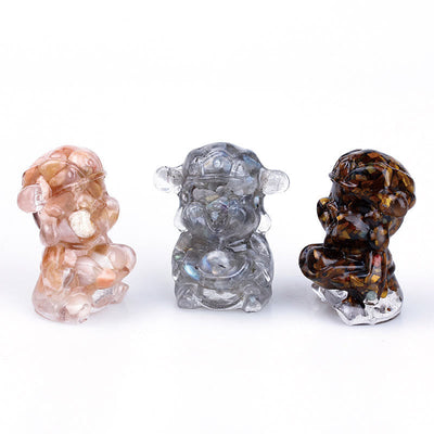 Foviel Dieu de la Richesse Cristal d'Améthyste Résine Énergie Fortune Décoration de Maison