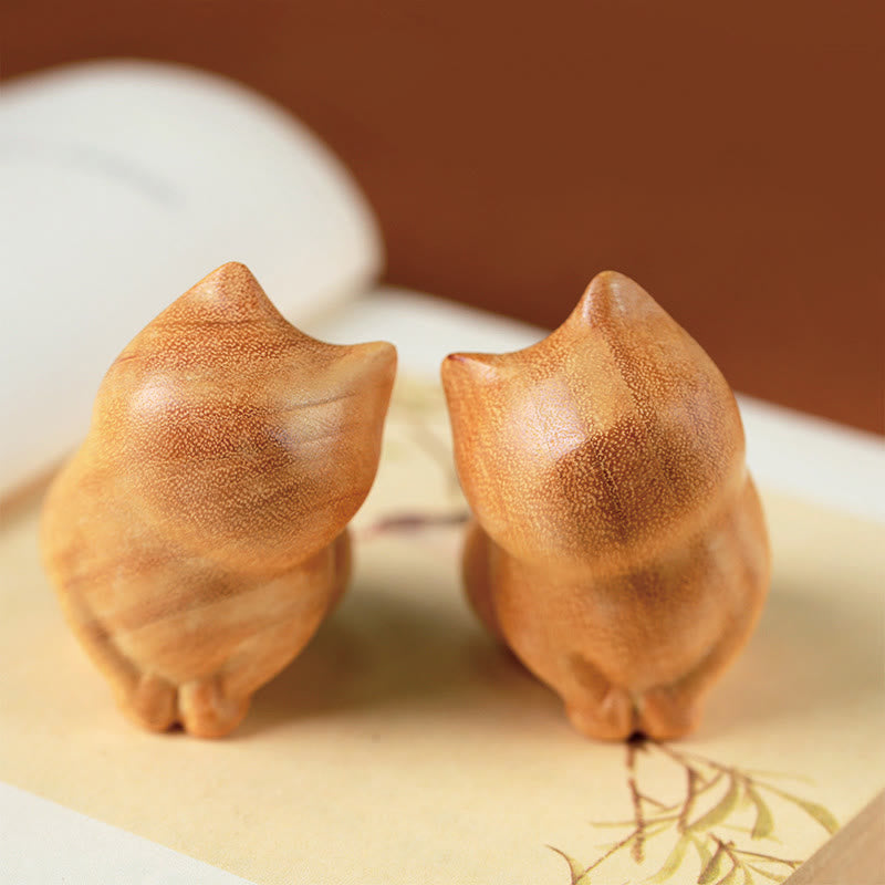 Décoration d'intérieur Foviel Petit Chat en Bois de Santal (Modèle aléatoire)