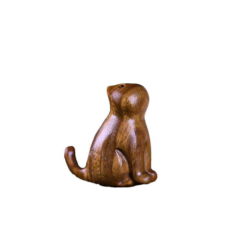 Foviel Small Leaf Red Sandalwood Ebony Wood Sandalwood Green Sandalwood Lucky Mini Cat Deer Sooth Phone Hanging Decoration