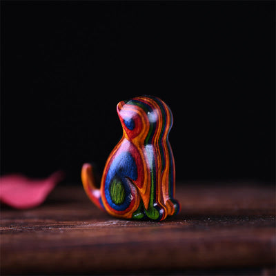 Foviel Small Leaf Red Sandalwood Ebony Wood Sandalwood Green Sandalwood Lucky Mini Cat Deer Sooth Phone Hanging Decoration