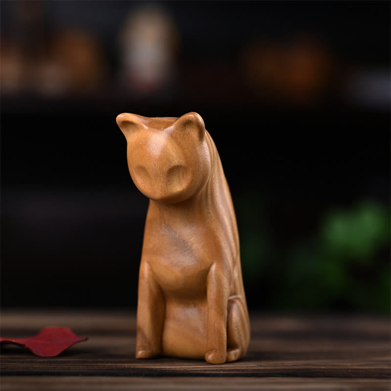 Foviel Small Cat Mouse Green Sandalwood African Red Rosewood Peace Home Decoration