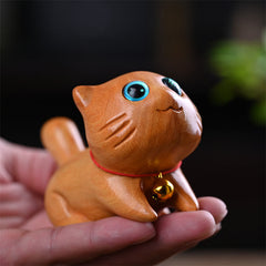 Foviel Small Cute Confident Sleeping Cat Sandalwood Healing Home Decoration